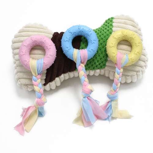 

3 PCS Pet Toys TPR Bite Resistance Dog Supplies Cotton Rope Cloth Toys, Specification: Circle(Random Color Delivery)