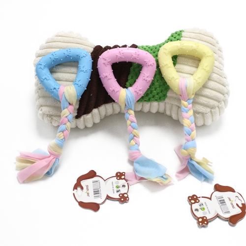 

3 PCS Pet Toys TPR Bite Resistance Dog Supplies Cotton Rope Cloth Toys, Specification: Triangular(Random Color Delivery)