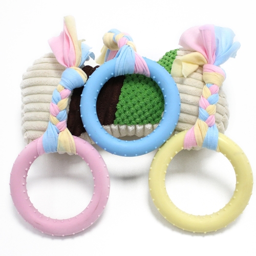 

3 PCS Pet Toys TPR Bite Resistance Dog Supplies Cotton Rope Cloth Toys, Specification: Big Round Ring(Random Color Delivery)