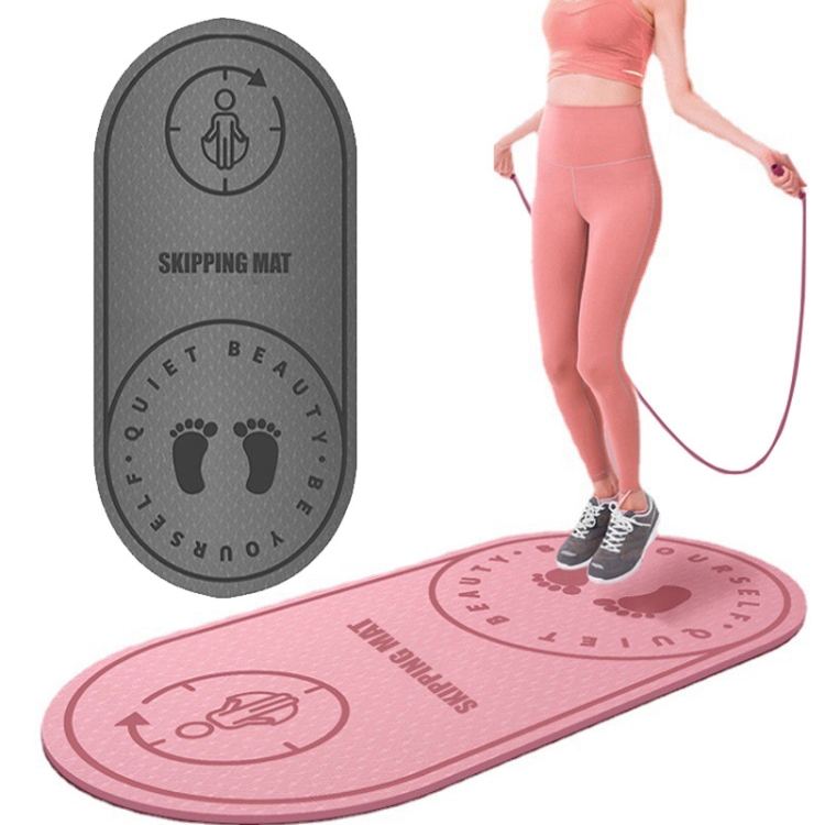 

8mm TPE Sound-Absorbing And Shock-Absorbing Skipping Mat Home Indoor Sports Fitness Mat(Grey)