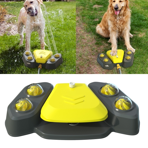 

Dog Feet Step On Automatic Feeder Water Dispenser Summer Bathing Water Spray Pet Supplies(Yellow)