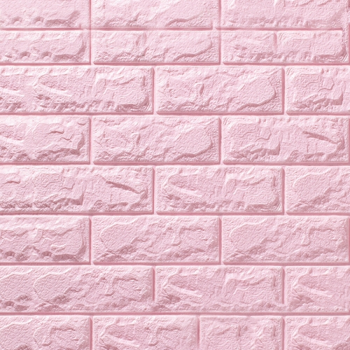 

5 PCS 3D Stereo Self-Adhesive Foam Brick Wall Stickers Waterproof And Moisture-Proof Wipeable Stickers, Specification: Strong Glue Pink 70x77cm