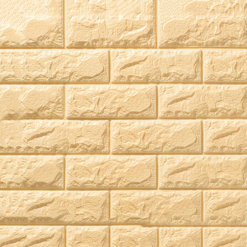 

5 PCS 3D Stereo Self-Adhesive Foam Brick Wall Stickers Waterproof And Moisture-Proof Wipeable Stickers, Specification: Nano-thick Beige 70x77cm