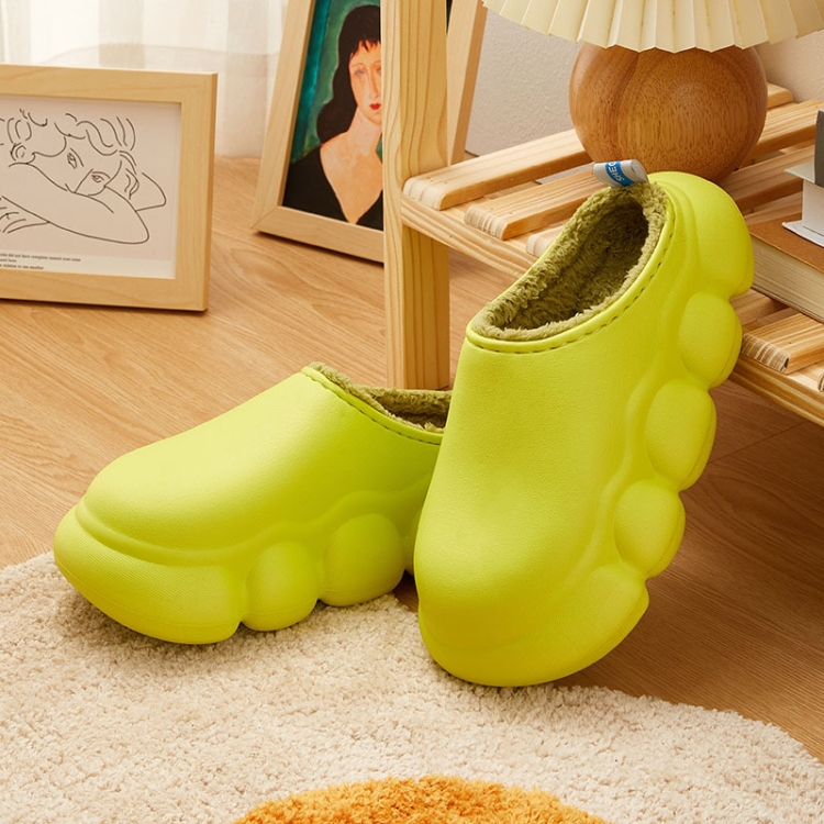 

Indoor And Outdoor Pure Color Soft Waterproof Thick-Soled Cotton Slippers, Size: 36/37(Fluorescent Green)