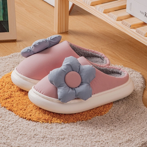 

Thick-Soled EVA Autumn Winter Sunflower Couple Home Cotton Slippers, Size: 38/39(Pink)