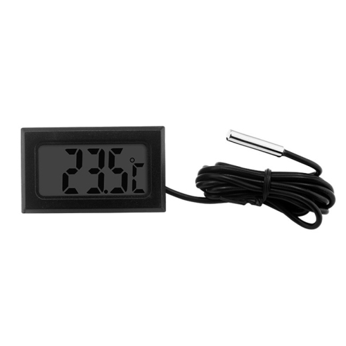 

2 PCS Fish Tank Digital Thermometer Waterproof Probe Electronic Measuring Thermometer, Line Length: 2m (Black)