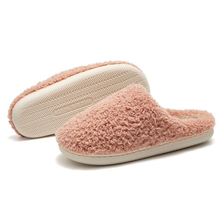 

Autumn And Winter Indoor Pure Color Couple Cotton Slippers, Size: 40/41(Pink)