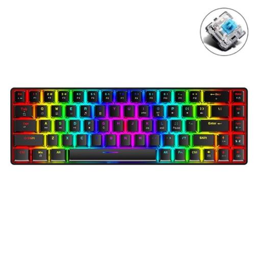 

T8 68 Keys Mechanical Gaming Keyboard RGB Backlit Wired Keyboard, Cable Length:1.6m(Black Green Shaft)