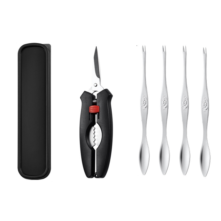 

Crab Tool 304 Stainless Steel Crab Fork Crab Scissors Crab Needle,Style: 4 Fork 1 Knife 1 Box
