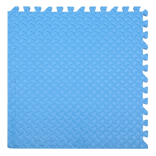 

10 PCS Household Children Bedroom Stitching Leaf Pattern Thick Foam Crawling Mat, Size: 30x1.0cm(Blue)