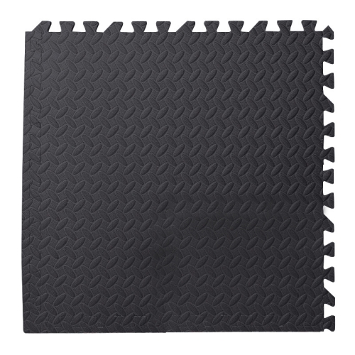 

10 PCS Household Children Bedroom Stitching Leaf Pattern Thick Foam Crawling Mat, Size: 30x1.0cm(Black)