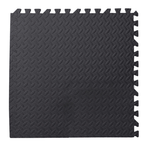 

10 PCS Household Children Bedroom Stitching Leaf Pattern Thick Foam Crawling Mat, Size: 60x2.5cm(Black)