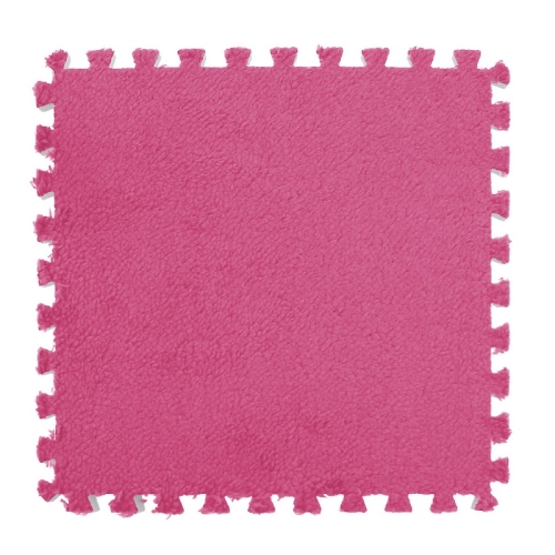 

10 PCS Bedroom Rectangular Stitching Plush Carpet Home Living Room Tatami Foam Crawling Mat, Colour: Rose Red(30x30cm)