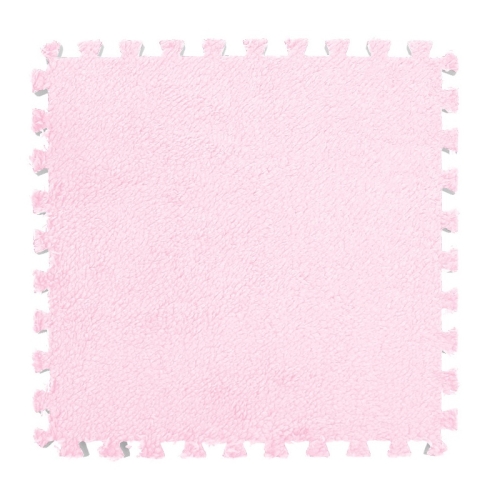 

10 PCS Bedroom Rectangular Stitching Plush Carpet Home Living Room Tatami Foam Crawling Mat, Colour: Light Pink(30x30cm)