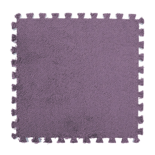 

10 PCS Bedroom Rectangular Stitching Plush Carpet Home Living Room Tatami Foam Crawling Mat, Colour: Gray Purple(30x30cm)