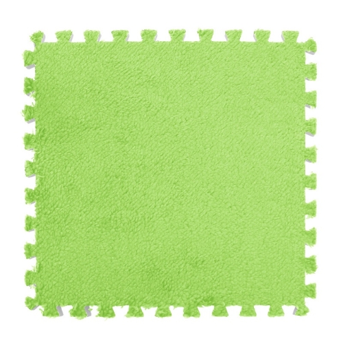 

10 PCS Bedroom Rectangular Stitching Plush Carpet Home Living Room Tatami Foam Crawling Mat, Colour: Green(30x30cm)
