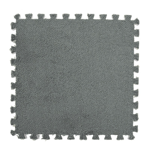 

10 PCS Bedroom Rectangular Stitching Plush Carpet Home Living Room Tatami Foam Crawling Mat, Colour: Grey(30x30cm)