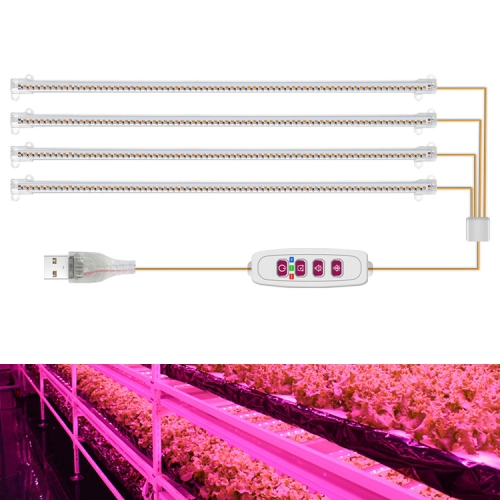 

LED Plant Growth Lamp Time Potted Plant Intelligent Remote Control Cabinet Light, Style: 50cm Four Head(Pink)