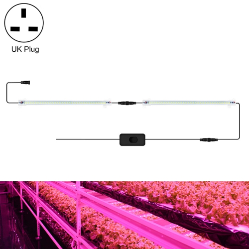 

LED Plant Lamp Household Full Spectral Filling Hard Lamp Strip, Style: 30cm 2 Head(Pink Light UK Plug)