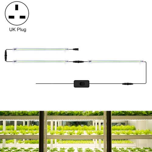 

LED Plant Lamp Household Full Spectral Filling Hard Lamp Strip, Style: 30cm 3 Head(Sun Light UK Plug)