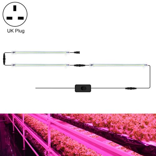 

LED Plant Lamp Household Full Spectral Filling Hard Lamp Strip, Style: 30cm 3 Head(Pink Light UK Plug)