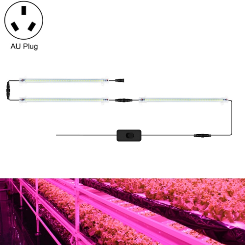 

LED Plant Lamp Household Full Spectral Filling Hard Lamp Strip, Style: 30cm 3 Head(Pink Light AU Plug)