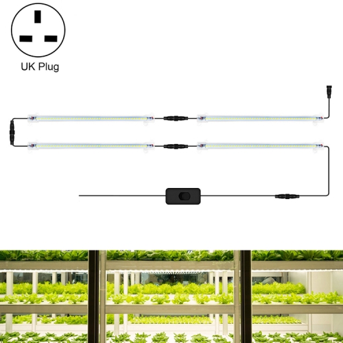 

LED Plant Lamp Household Full Spectral Filling Hard Lamp Strip, Style: 30cm 4 Head(Sun Light UK Plug)