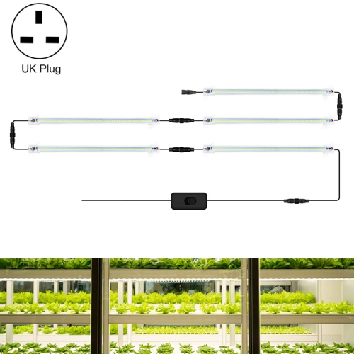 

LED Plant Lamp Household Full Spectral Filling Hard Lamp Strip, Style: 30cm 5 Head(Sun Light UK Plug)