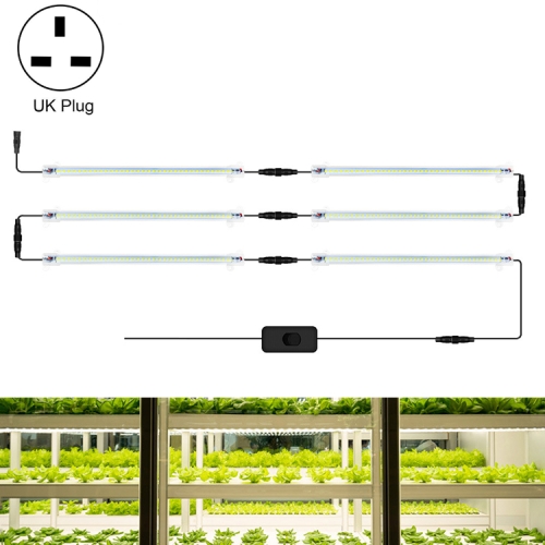 

LED Plant Lamp Household Full Spectral Filling Hard Lamp Strip, Style: 30cm 6 Head(Sun Light UK Plug)