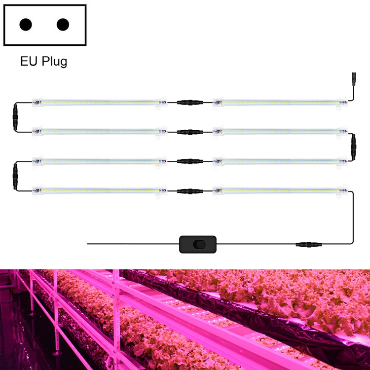 

LED Plant Lamp Household Full Spectral Filling Hard Lamp Strip, Style: 30cm 8 Head(Pink Light EU Plug)