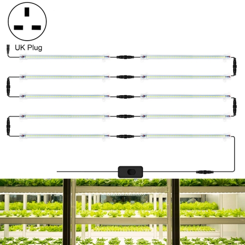 

LED Plant Lamp Household Full Spectral Filling Hard Lamp Strip, Style: 30cm 10 Head(Sun Light UK Plug)