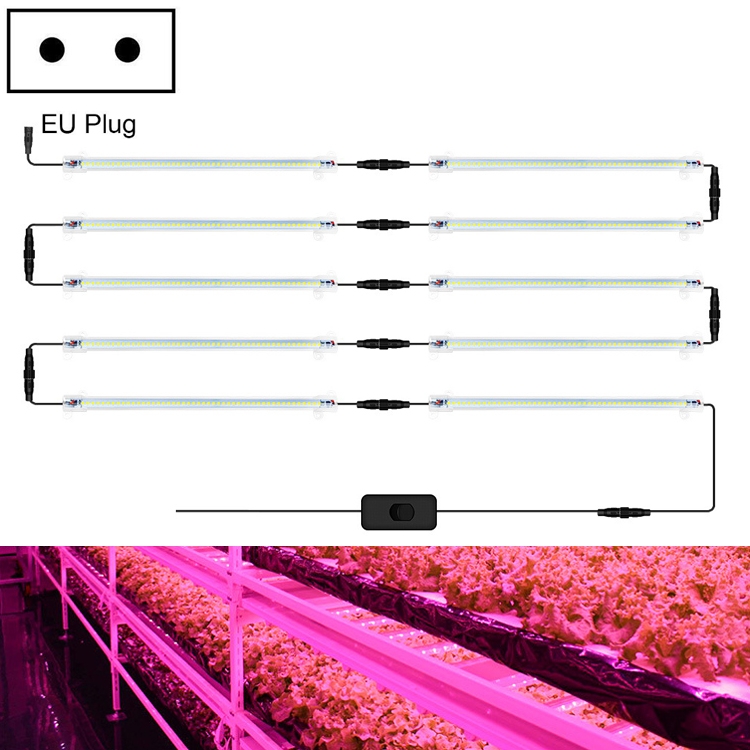 

LED Plant Lamp Household Full Spectral Filling Hard Lamp Strip, Style: 30cm 10 Head(Pink Light EU Plug)