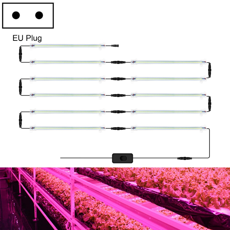 

LED Plant Lamp Household Full Spectral Filling Hard Lamp Strip, Style: 30cm 11 Head(Pink Light EU Plug)