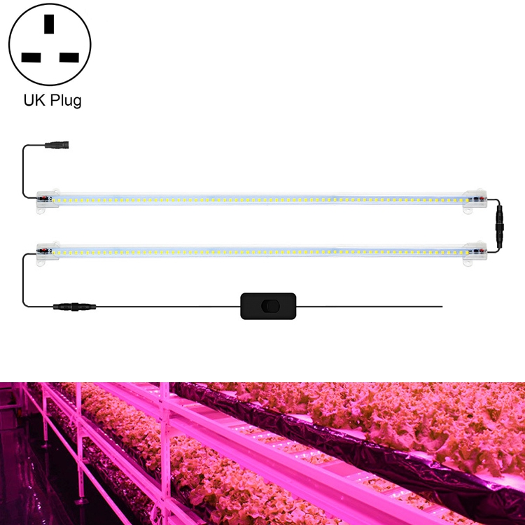 

LED Plant Lamp Household Full Spectral Filling Hard Lamp Strip, Style: 50cm 2 Head(Pink Light UK Plug)