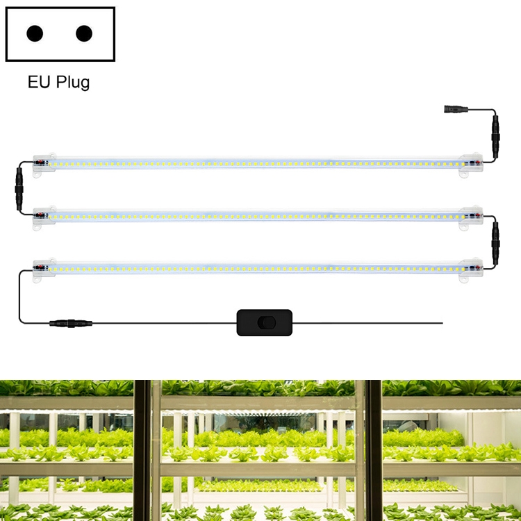 

LED Plant Lamp Household Full Spectral Filling Hard Lamp Strip, Style: 50cm 3 Head(Sun Light EU Plug)
