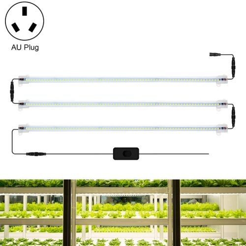 

LED Plant Lamp Household Full Spectral Filling Hard Lamp Strip, Style: 50cm 3 Head(Sun Light AU Plug)