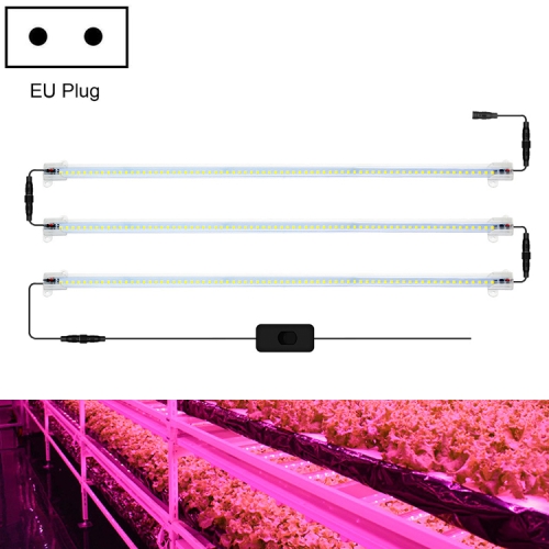 

LED Plant Lamp Household Full Spectral Filling Hard Lamp Strip, Style: 50cm 3 Head(Pink Light EU Plug)