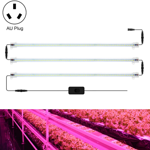 

LED Plant Lamp Household Full Spectral Filling Hard Lamp Strip, Style: 50cm 3 Head(Pink Light AU Plug)