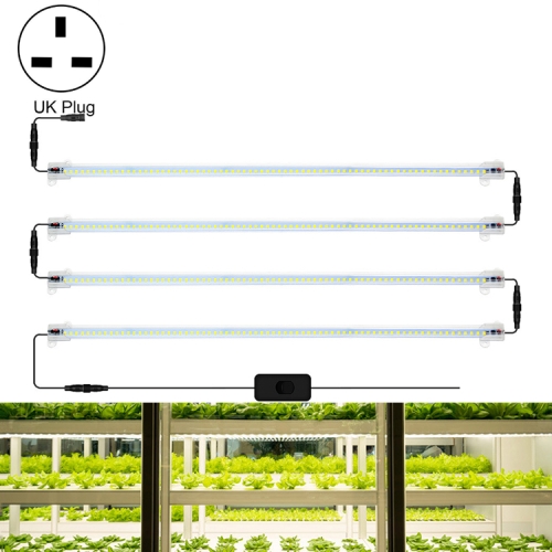 

LED Plant Lamp Household Full Spectral Filling Hard Lamp Strip, Style: 50cm 4 Head(Sun Light UK Plug)