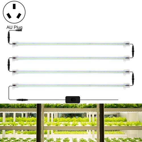 

LED Plant Lamp Household Full Spectral Filling Hard Lamp Strip, Style: 50cm 4 Head(Sun Light AU Plug)