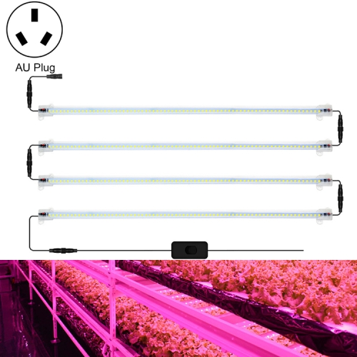 

LED Plant Lamp Household Full Spectral Filling Hard Lamp Strip, Style: 50cm 4 Head(Pink Light AU Plug)