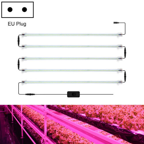 

LED Plant Lamp Household Full Spectral Filling Hard Lamp Strip, Style: 50cm 5 Head(Pink Light EU Plug)