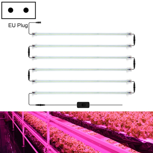 

LED Plant Lamp Household Full Spectral Filling Hard Lamp Strip, Style: 50cm 6 Head(Pink Light EU Plug)