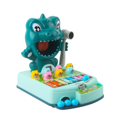 

Multifunctional Hitting Hamster Toy Children Educational Light and Music Toy, Style: Charging Dinosaur-Green