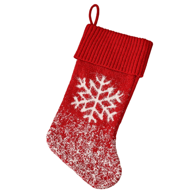 

XD22172 Christmas Tree Pendant Gift Bag Fluff Knit Christmas Socks(Snowflake)