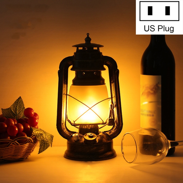 

HT-TD1W33 Retro LED Charging Bar Decorative Atmosphere Lamp, Style:A-Flame Light(US Plug)