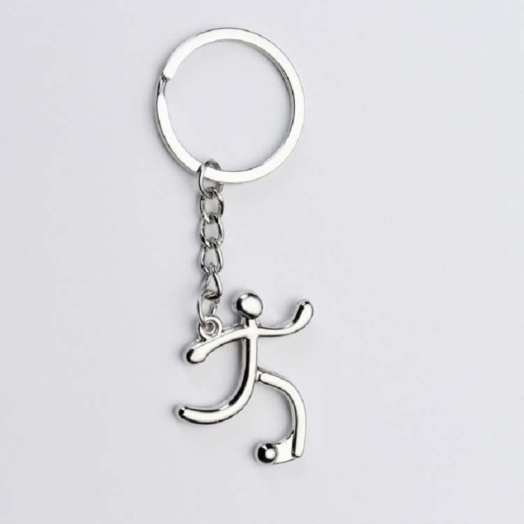 

3 PCS Creative Metal Sport Shape Keychain Bag Pendant Small Gift, Style:Football(Bright Nickel)