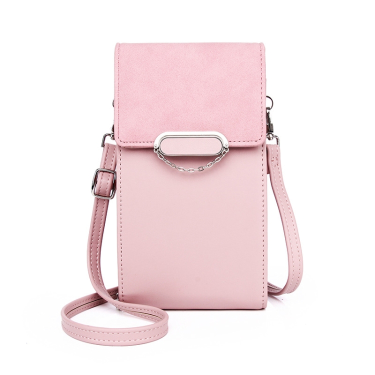 

8521 PU Leather Ladies Shoulder Diagonal Bag Large Capacity Mobile Phone Bag(Pink)