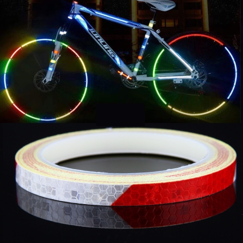 

5 Rolls Bicycle Mountain Bike Motorcycle Sticker Car Contour Reflective Sticker Night Riding Reflective Sticker, Size: 2 x 800cm(Red White)