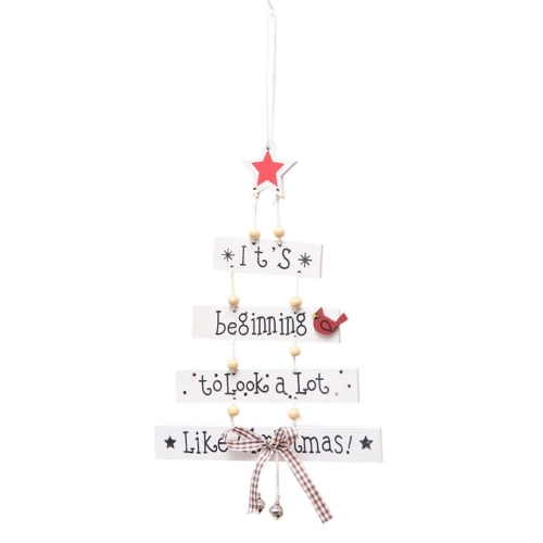 

Christmas Decorations Christmas Tree Shaped Pendant Color Letters Hanging Creative Tree Ornaments(white)